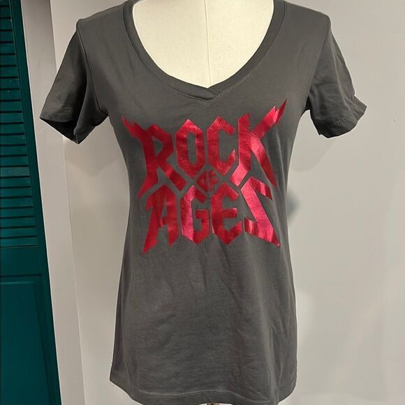Rock of Ages 10th Anniversary Broadway tour v neck T-shirt - small - Picture 1 of 7